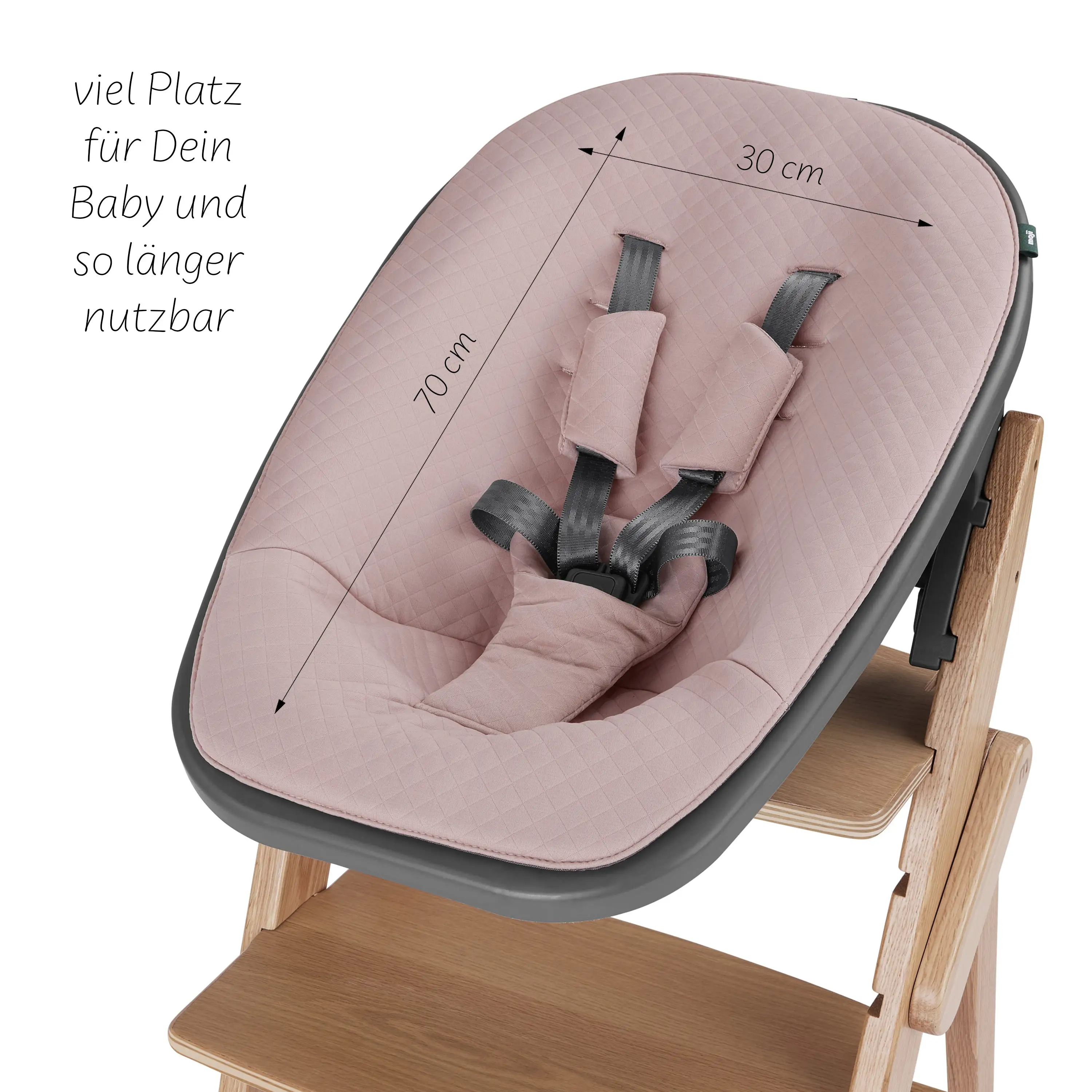 Neugeborenenaufsatz ab Geburt für Yippy Hochstuhl - Rose Gold