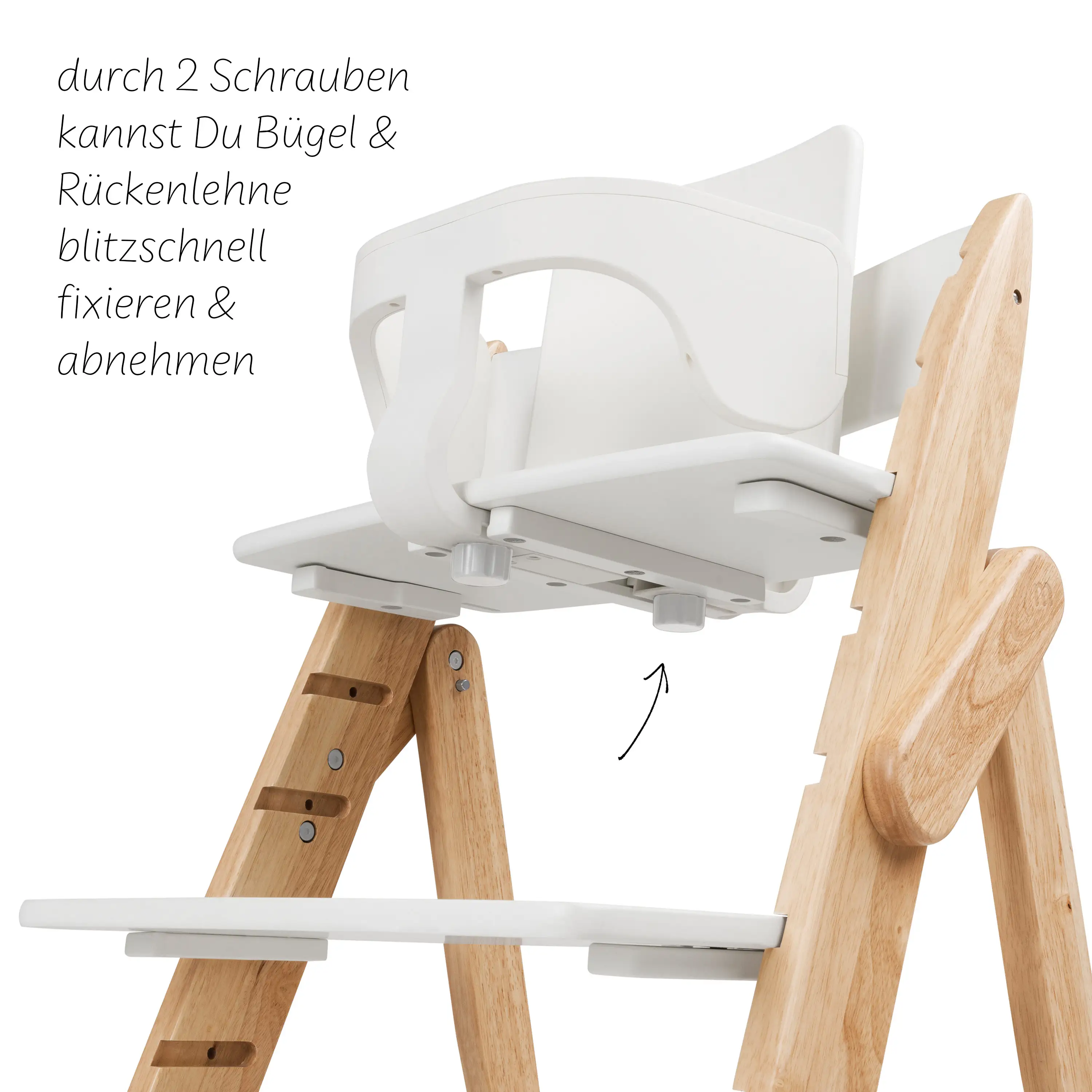 Starter Set (Schutzbügel + Rückenlehne) für Yippy Hochstuhl - White