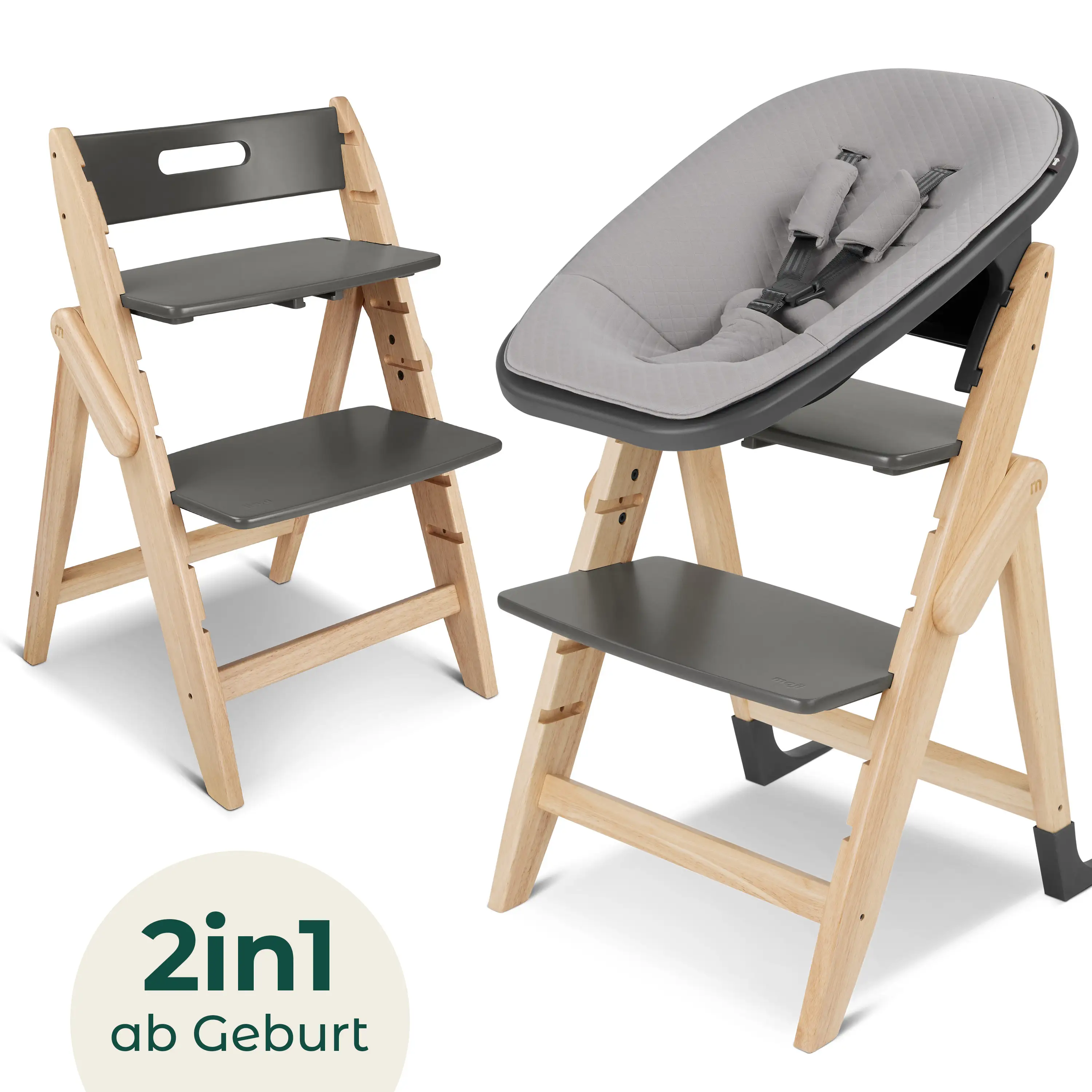 Hochstuhl Yippy 2in1 Newborn Set Tune - Stone Birch